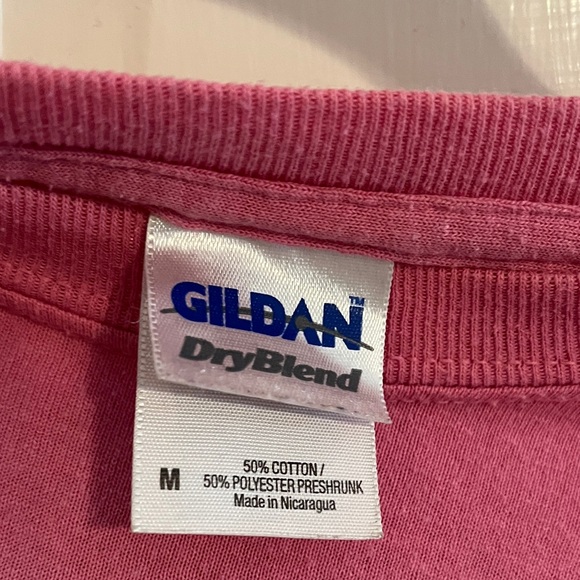 Gildan Pink Tee w Brown Antler Design Breast Cancer Awareness Fundraiser Shirt - Picture 2 of 5